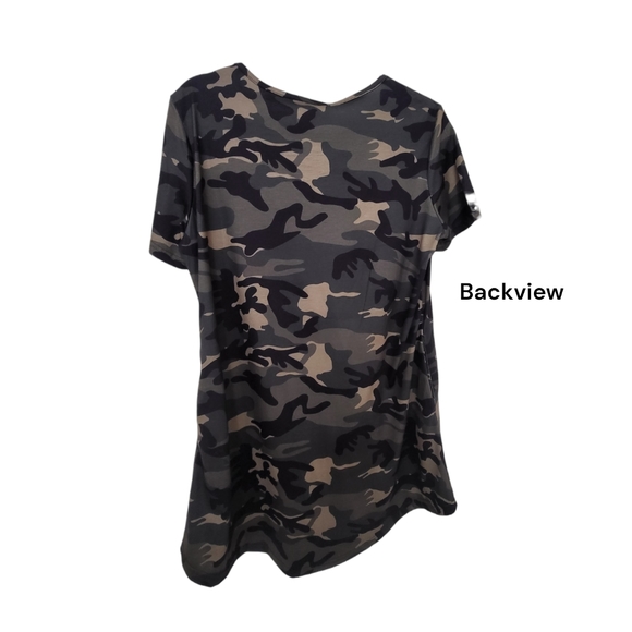 🌿Lucky & Blessed Women's Camo Cross Strap 3.4 Sleeves Tunic-Soft and Adorable! - Picture 6 of 10